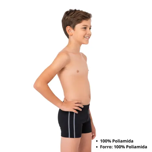 Sunga Boxer Infantil de Helanca com Detalhe - BH02