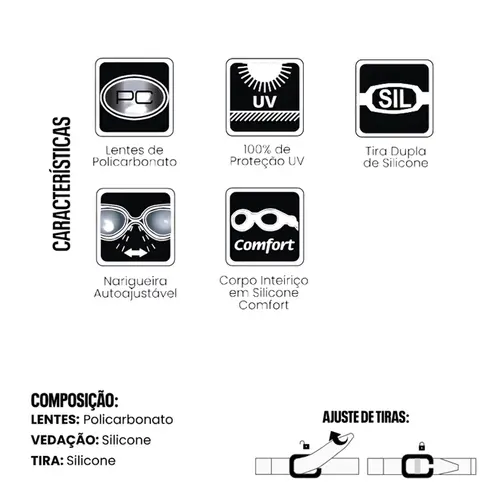 Óculos de Natação Rainbow Junior