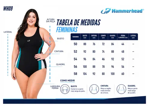 Maiô de Helanca Plus Size com Detalhes - WH09