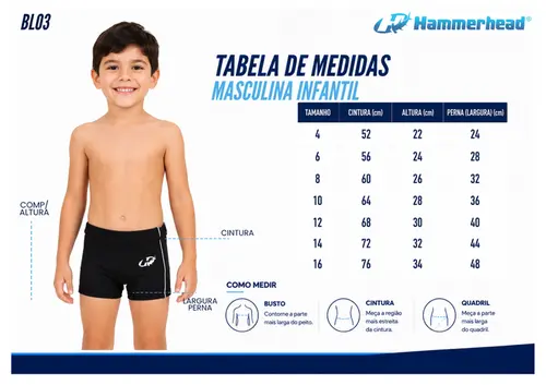 Sunga Boxer Xtra Life Infantil com Viés - BL03