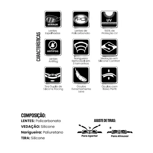 Óculos de Natação Aquatech Mirror