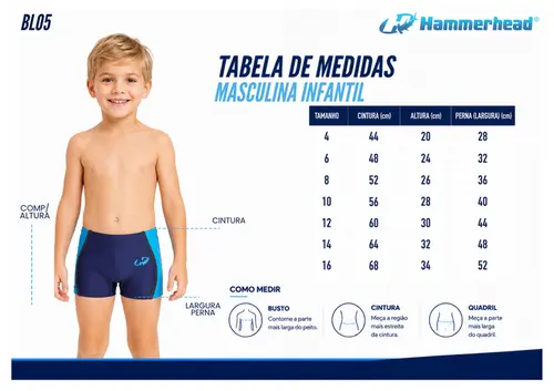 Sunga Boxer Xtra Life Infantil com Detalhe - BL05