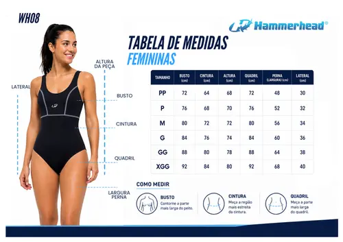 Maiô de Helanca Pespontado Costas Fechadas - WH08