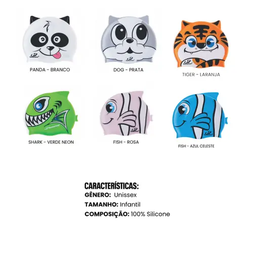 Touca de Silicone Animal Kids