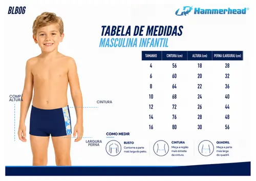 Sunga Boxer Xtra Life Infantil com Detalhe - BLB06