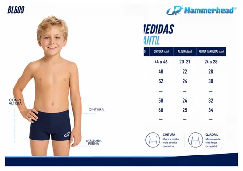 SUNGA BOXER CLASSIC INFANTIL - BLB09